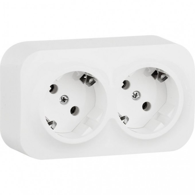 Розеточный блок LEGRAND 2 x 2К+З без шторок 16 A 250 В Quteo IP 20 белый 782213