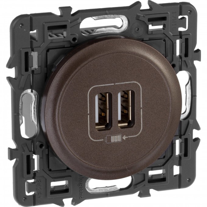 Зарядное устройство LEGRAND Celiane 2 х USB 1500 мА, графит SET-1-067462-01