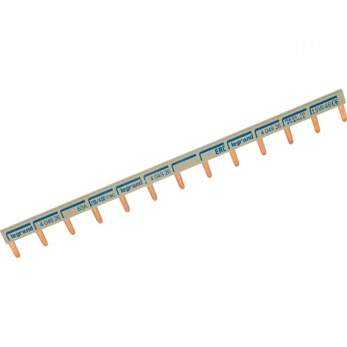 Гребёнчатая шина LEGRAND HX3 оптимизированная до 63А 1П 13 модулей расстояние 1 модуль 404926