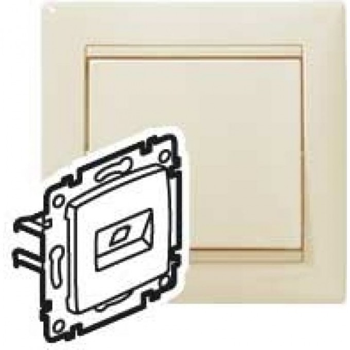 Информационная розетка LEGRAND Valena RJ45 категория 6 UTP 2 выхода на захватах слоновая кость 774147