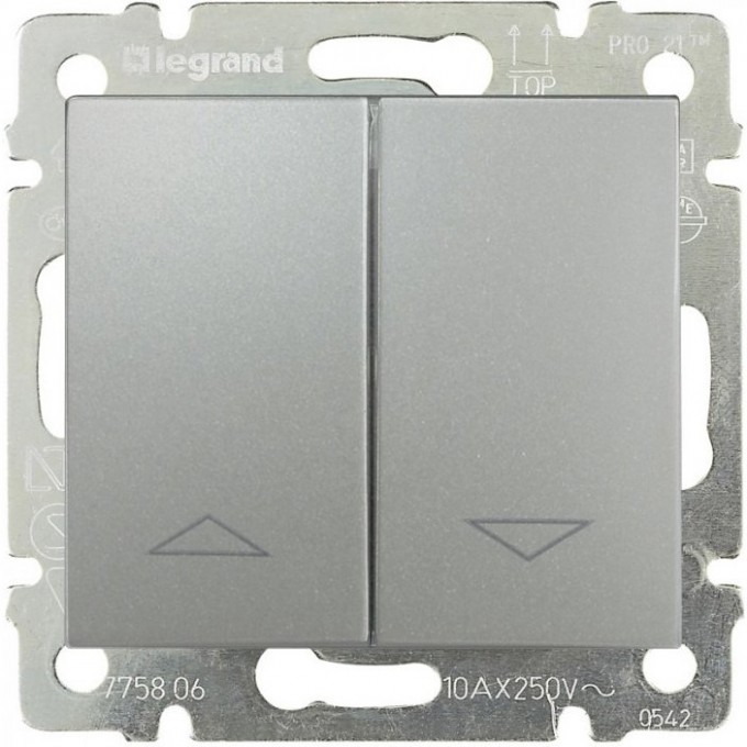 Переключатель с механической блокировкой LEGRAND Valena 10 А 250 В алюминий 770104