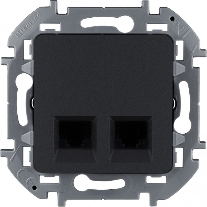 Розетка двойная LEGRAND INSPIRIA RJ 45 категория 5e UTP антрацит 673838