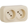Розетка LEGRAND 2-м ОП Quteo 16А IP20 250В 2х2P без заземления, без защитных шторок, слоновая кость 782261