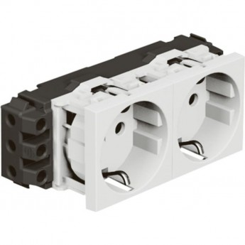 Розетка LEGRAND 2 x 2К+3 Программа Mosaic для монтажа на кабель-каналах с винтовыми зажимами белый