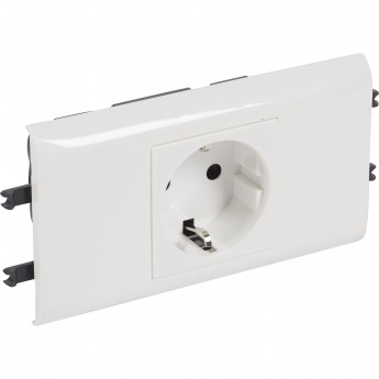 Розетка LEGRAND Mosaic DLP для крышки 65мм немецкий стандарт 2К+З б/заж., белый