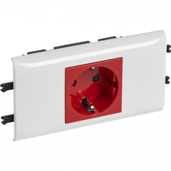 Розетка LEGRAND Mosaic DLP с суппортом для крышки 65мм нем. ст. 2К+З, с блокировкой