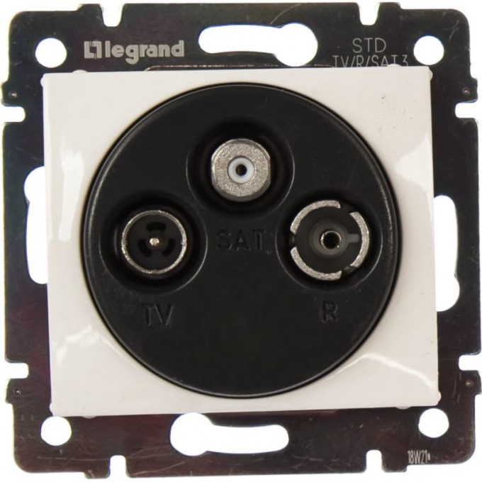 Розетка LEGRAND TV-FM-SAT Valena проходная 14 дБ 2400 МГц белый 774437
