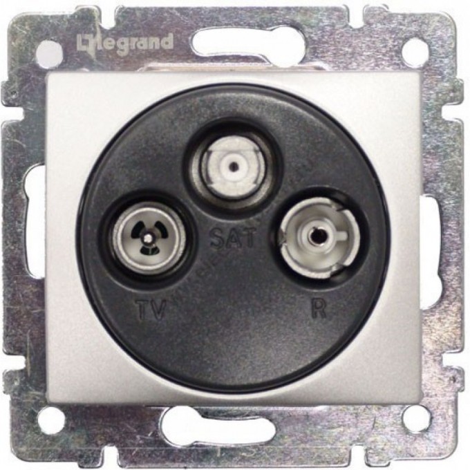 Розетка LEGRAND TV-FM-SAT Valena звезда 1.5 дБ 2400 МГц алюминий 770135