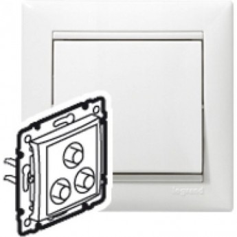 Тройная розетка LEGRAND RCA Valena белый