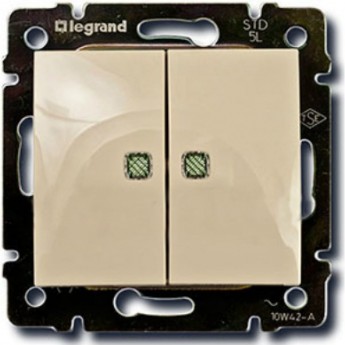 Выключатель LEGRAND Valena двухклавишный с двумя индикаторами 10 A 250 В слоновая кость