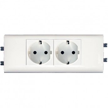 Розетка Legrand Mosaic DLP для крышки 65мм немецкий стандарт 2X2К+З б/заж, белый