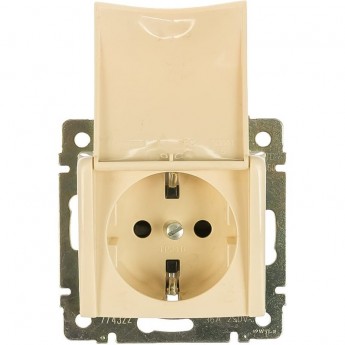 Розетка LEGRAND Valena 16А IP21 2P+E с крышкой слоновая кость