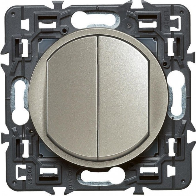 Выключатель LEGRAND Celiane 2-клавишный с подсветкой IP44 слоновая кость SET-1-067001-17